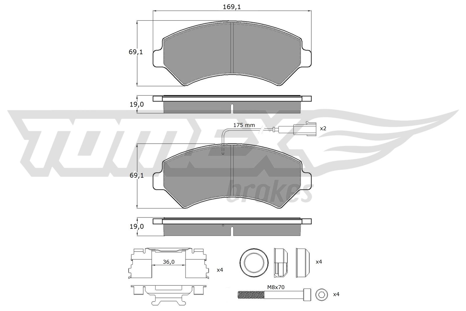 TOMEX Brakes TX 14-401 Sada...